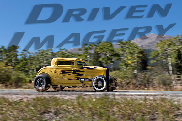 Bob & Carol Kennedy - 1932 Ford 3-Window Coupe - Yellow with Blue Flames & Chopped - 1