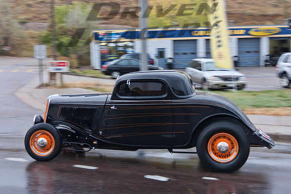 1934 Ford Coupe Hot Rod - Black with Orange Pinstripes - 1