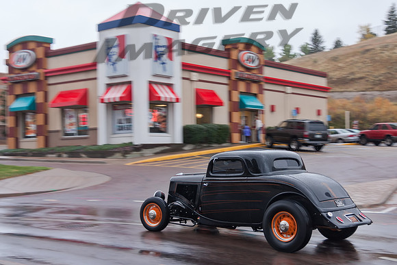1934 Ford Coupe Hot Rod - Black with Orange Pinstripes - 2