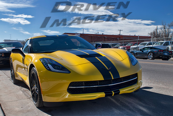 C7 Corvette Stingray - Yellow with Black Stripes - 2