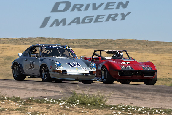 18 Alan Benjamin - 1972 Porsche 911S & 8 J P Griffith - 1968 Chevrolet Corvette Roadster - 1