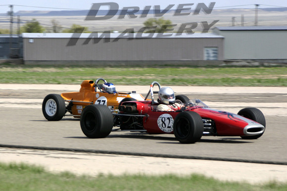David Jacobs #82 1967 Brabham BT21A - Andy Antipas #77 1972 Titan MK6B