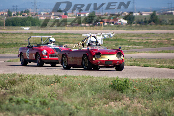 Fred Hodgson #146 1962 Triumph TR-4 & Don Hostetter #142 1967 MG B