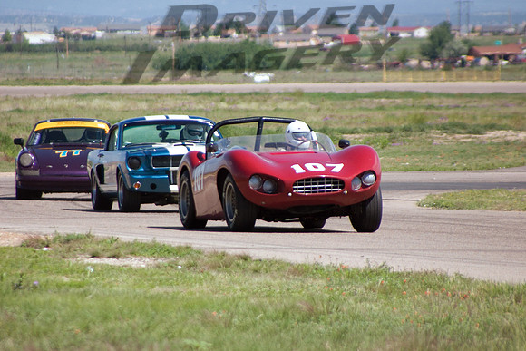 Gaylon Curley #107 1960 Bocar XP-5 - Stew Harding #117 1965 Ford Mustang - Marcia Hubbell #77 1970 Porsche 911T