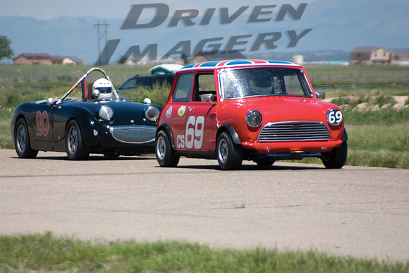 Pat Weber #69 1967 Austin Mini & Carlton Well #20 1959 Austin Healy Sprite
