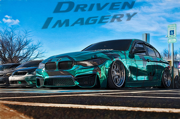 BMW - Aggressive with Green & Black Chrome Wrap - 1 - Art