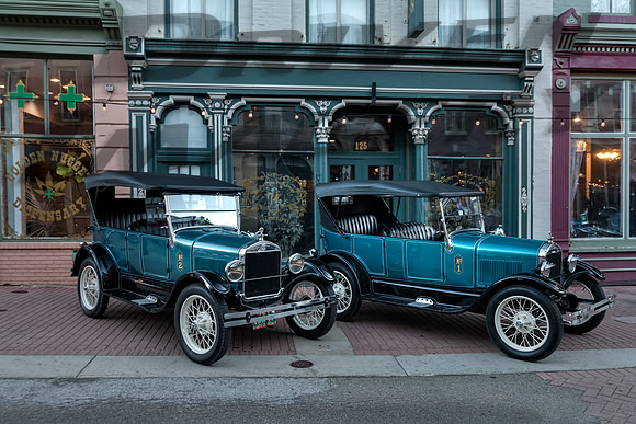 No. 2 Bob Corbit - Fronty Ford Model T& No. 1 Jerry Hall  - Rajo Ford Model T - 1