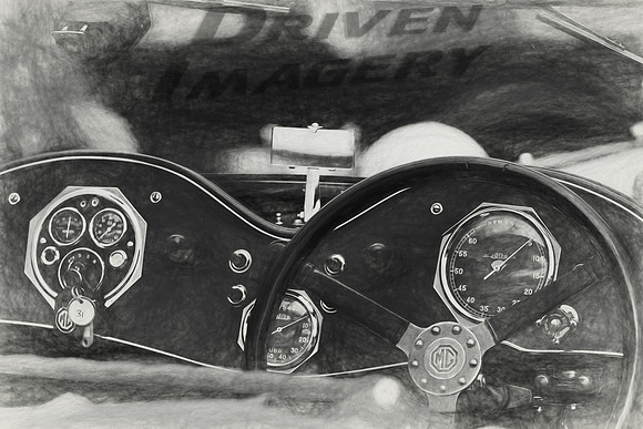 1936 MG PB Dash - Sketch