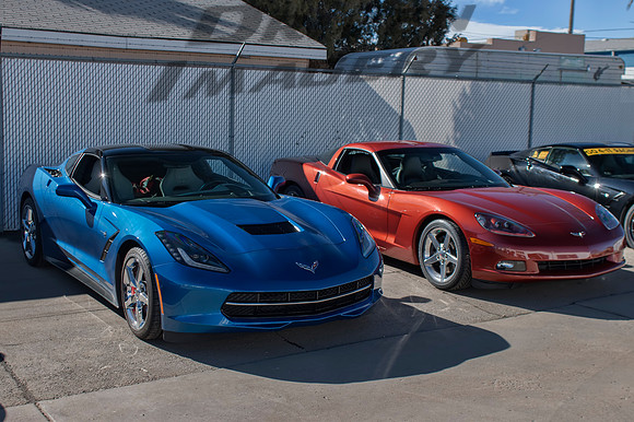 C7 Corvette Stingray - Blue & C6 Corvette - Atomic Orange