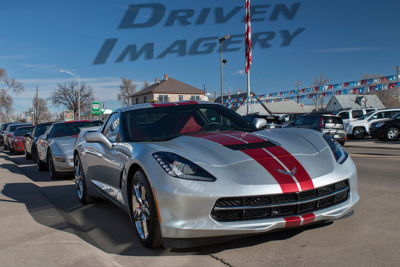 C7 Corvette Stingray - Silver with Red Stripes