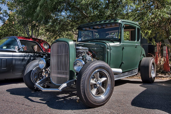 Green 31 Ford - 32 Riley - Another Angle
