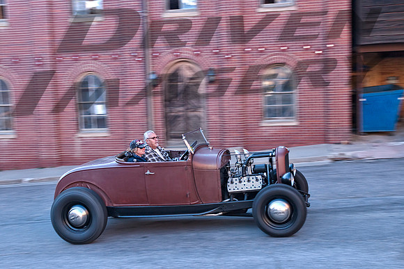 11B - Ford Model A Roadster - Brown with Dual Carbs & Black Frame - 1