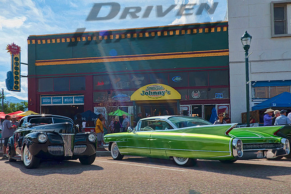 1941 Ford Coupe and 1960 Kustom Kaddy at Southside Johnnys - Painted