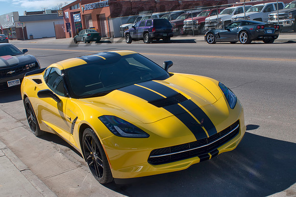 C7 Corvette Stingray - Yellow with Black Stripes - 1