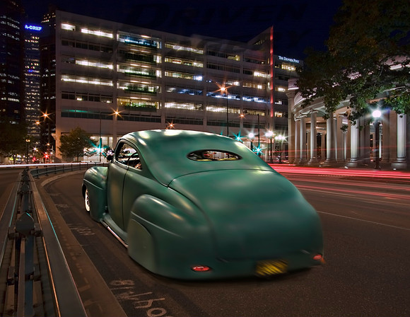 JDs 1941 Ford - Primer Green - Night Background - Letter