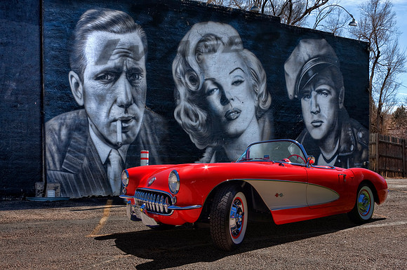 1956 Corvette Roadster & Sacrifice Creates Destiny Mural